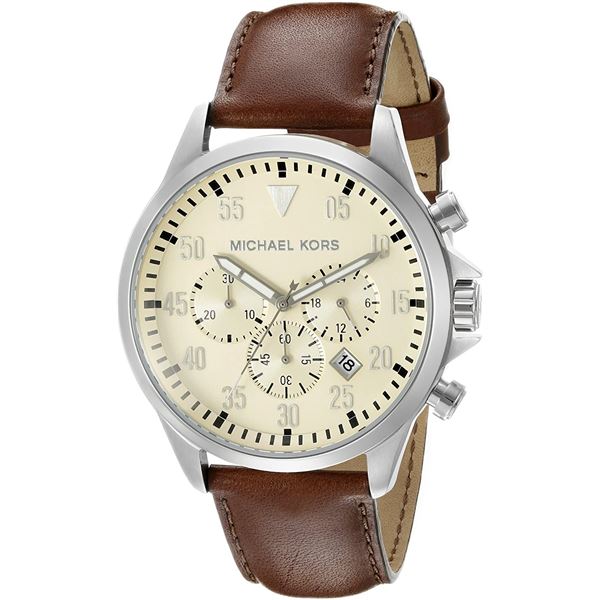 NEW MICHAEL KORS BEIGE DIAL TRIPLE CHRONO MSRP$319