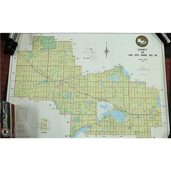 COUNTY OF LAC STE ANNE MAP 1986