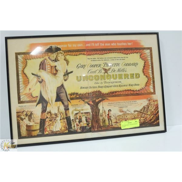 'UNCONQUERED' VINTAGE MOVIE POSTER