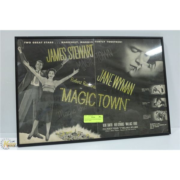 VINTAGE MOVIE POSTER FRAMED MAGIC TOWN