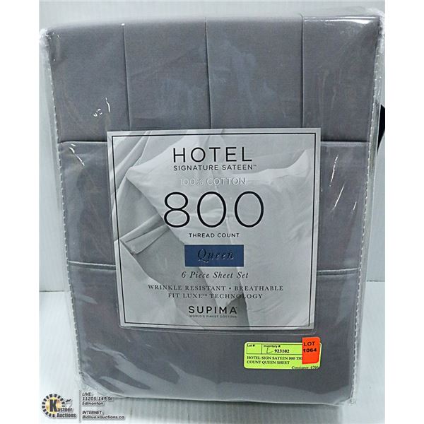 HOTEL SIGN SATEEN 800 THREAT COUNT QUEEN SHEET