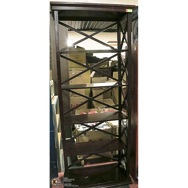 WOOD BOOKSHELF, 30 X 13 X 78