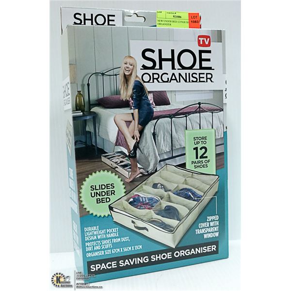 NEW UNDER BED 12 PAIR SHOE ORGANIZER