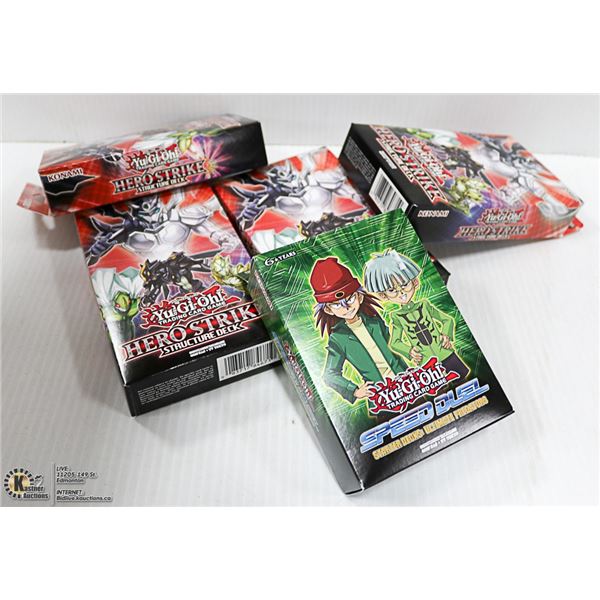 YU-GI-OH! - 5 UNOPENED CARD DECKS COLLECTIBLES