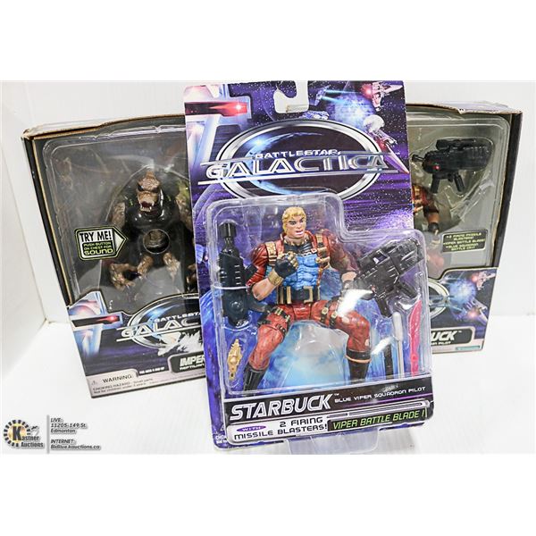 BATTLESTAR GALACTICA 3 FIGURES SCI-FI COLLECTIBLES