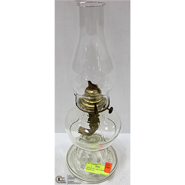 VINTAGE OIL LAMP -STANDS 18 INCHES TALL