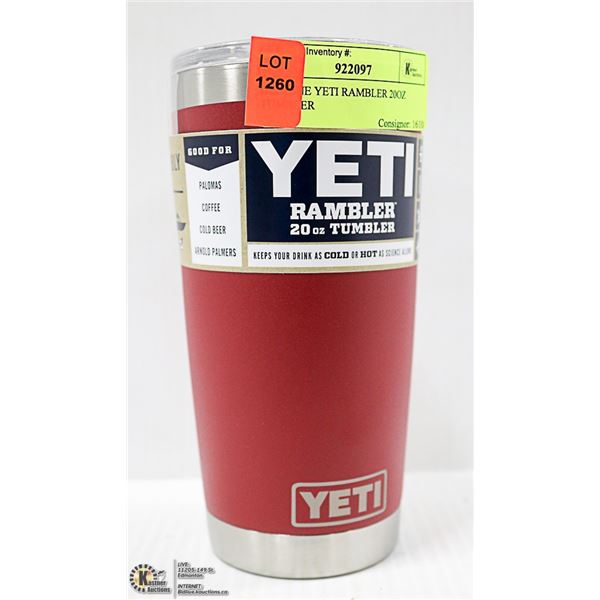 GENUINE YETI RAMBLER 20OZ TUMBLER