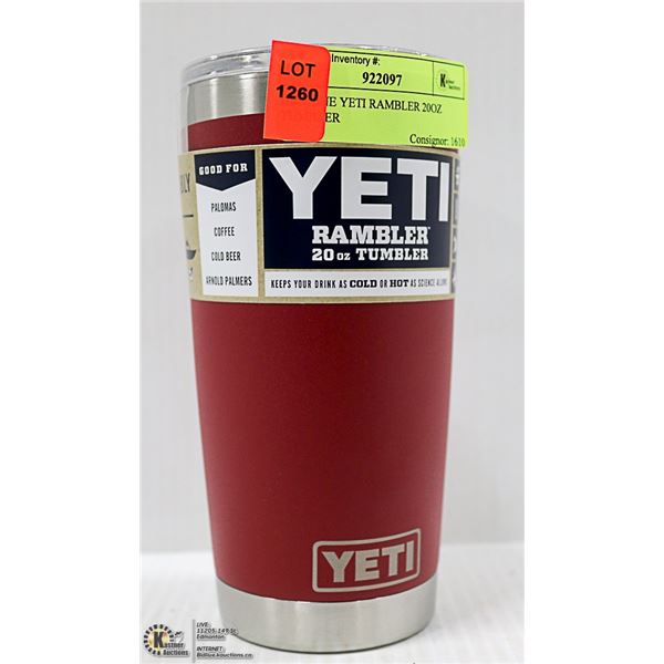 GENUINE YETI RAMBLER 20OZ TUMBLER