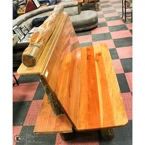 5FT RUSTIC LOG BENCH SEAT