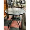 Image 1 : SMALL METAL AND GLASS PATIO TABLE, 27" DIAMETER