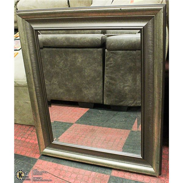 LARGE FRAMMED MIRROR, 31 X 37