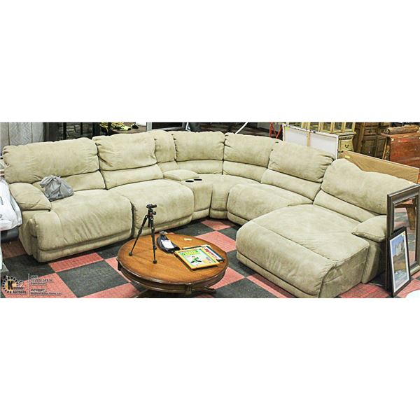 LARGE BIEGE FABRIC CHASE LOUNGE SECTIONAL