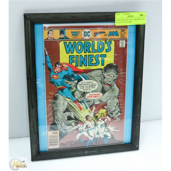 WORLDS FINEST #241, FRAMED 1970 COLLECTOR COMIC