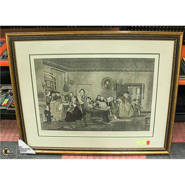 ANTIQUE PICTURE 'THE READING OF THE WILL'