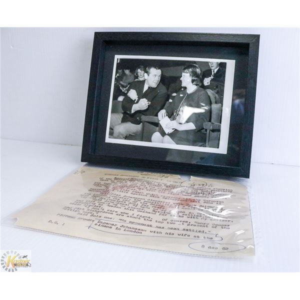 PHOTO OF JOHANSSON, NOT A COPY, ORIGINAL