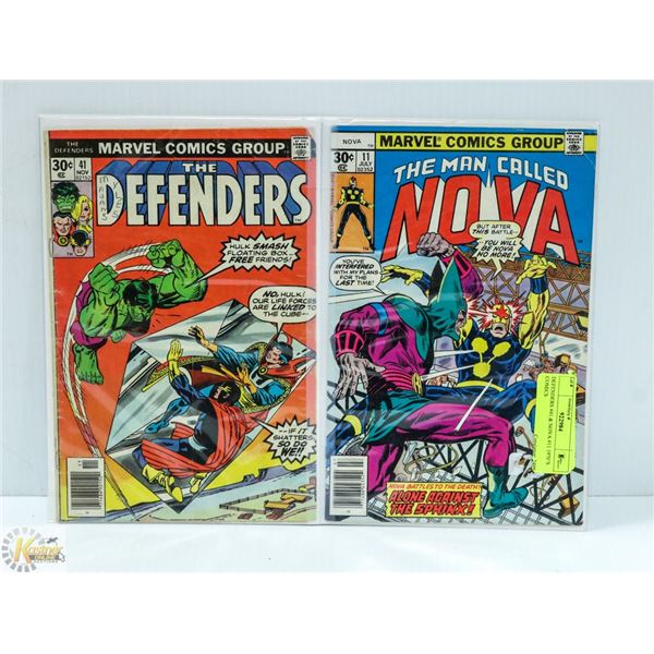 DEFENDERS #41 & NOVA #11 1970’S COMICS