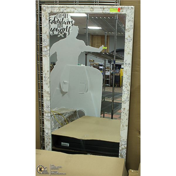 WOOD FRAMED DECORATED MIRROR