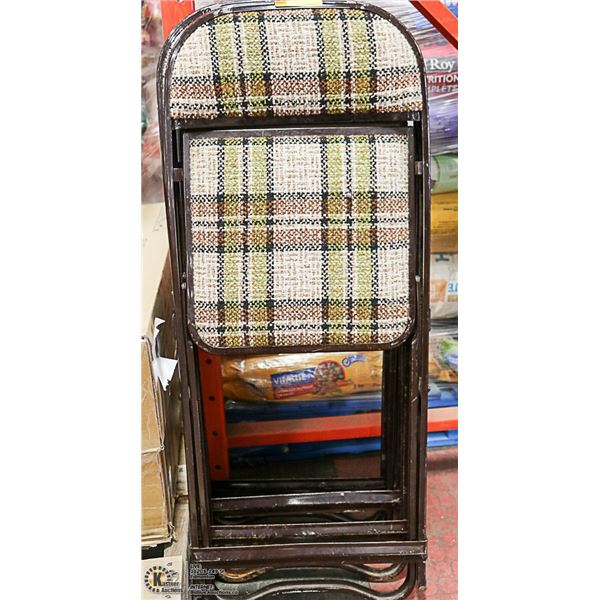 SET OF 4 FOLDING METAL CHAIRS