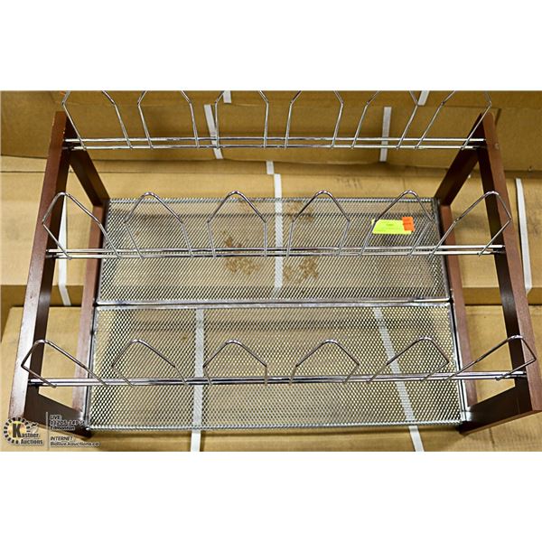 ESTATE METAL/WOOD SHOE RACK - HOUSEHOLD