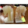Image 1 : PAIR OF ONYX STONE HORSE BOOK ENDS