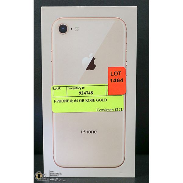 64 GB I-PHONE 8 ROSE GOLD