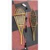 Image 1 : WOOD SNOW SHOES WITH HOCKEY STICK