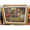 Image 1 : VINTAGE DOGS PLAYING POOL OAK FRAME ARTHUR SARNOFF