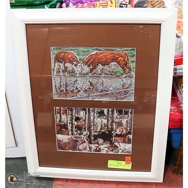 SIGNED GEORGIA GRAHAM CATTLE DOUBLE PICTURE