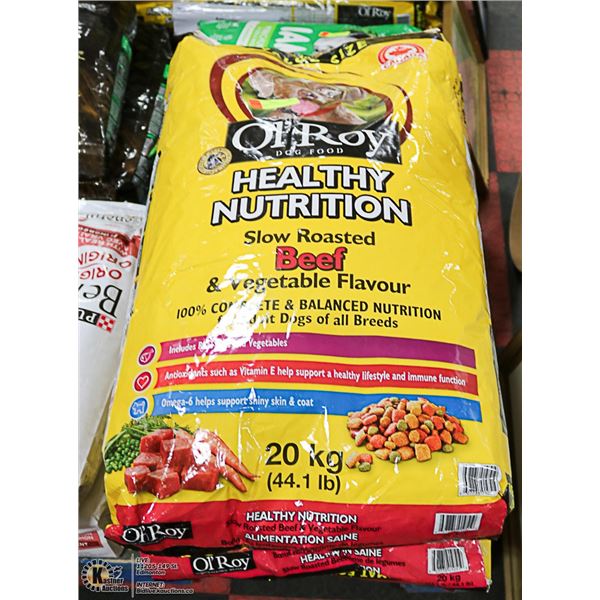 3 BAGS OF OL'ROY HEALTHY NUTRITION, 20KG/BAG