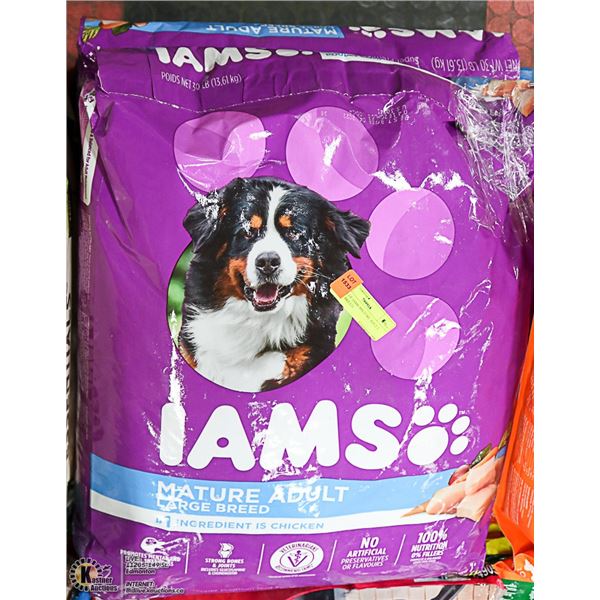 2 BAGS OF IAMS MATURE ADULT LARGE BREED