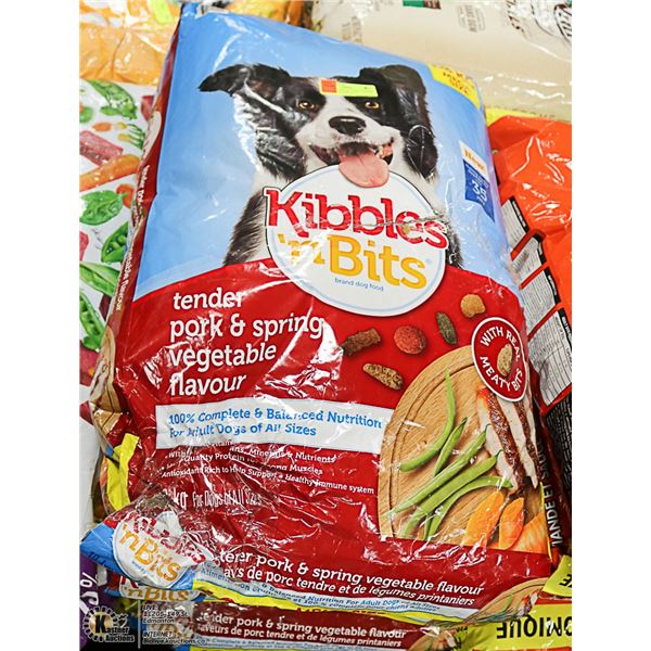 3 BAGS OF KIBBLES N BITS TENDER PORK & VEGETABLES
