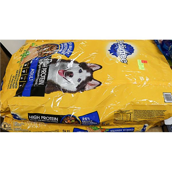 2 BAGS OF PEDIGREE HIGH PROTIEN CHICKEN VEGETABLE
