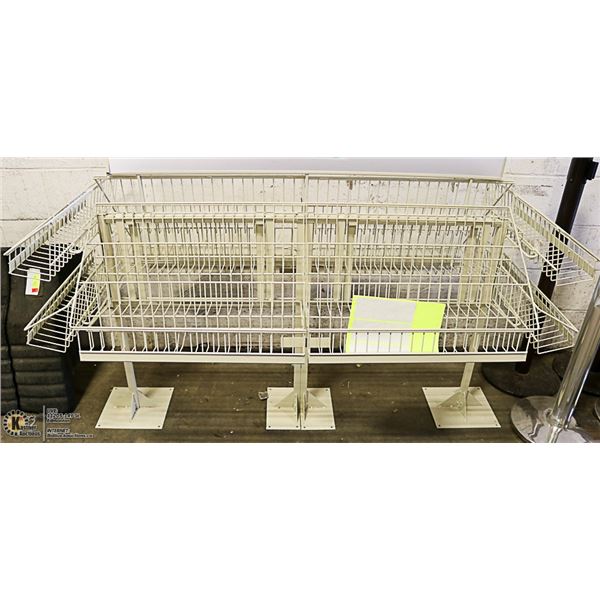 STEEL DISPLAY RACK WITH 10 SIDE RACKS