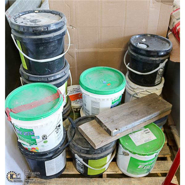 UNCLAIMED PALLET OF FLOORING ADHESIVE