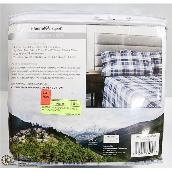 FLANNEL PORTUGAL FULL SHEET SET 4PC FLANNEL