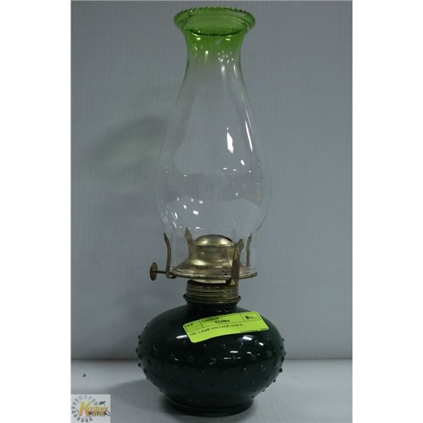 VINTAGE OIL LAMP 1930’S, 14" TALL