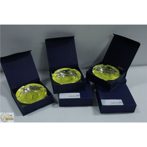 LOT OF 6 CRYSTAL CIGAR ASHTRAY ASH-CA-4C