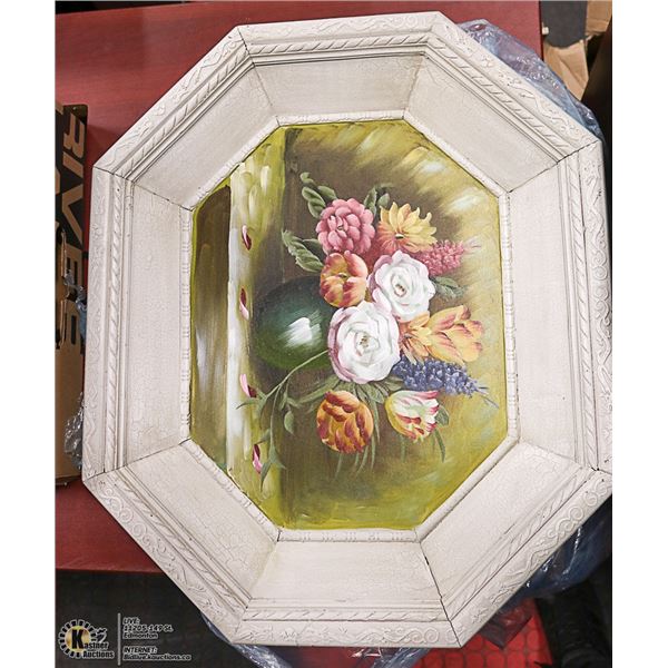 OIL ON CANVAS FLORAL PAINTING