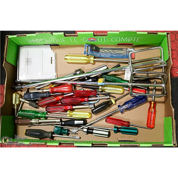FLAT OF ASSORTED TOOLS INCLUDES 2 MIXER ATTACHMENT