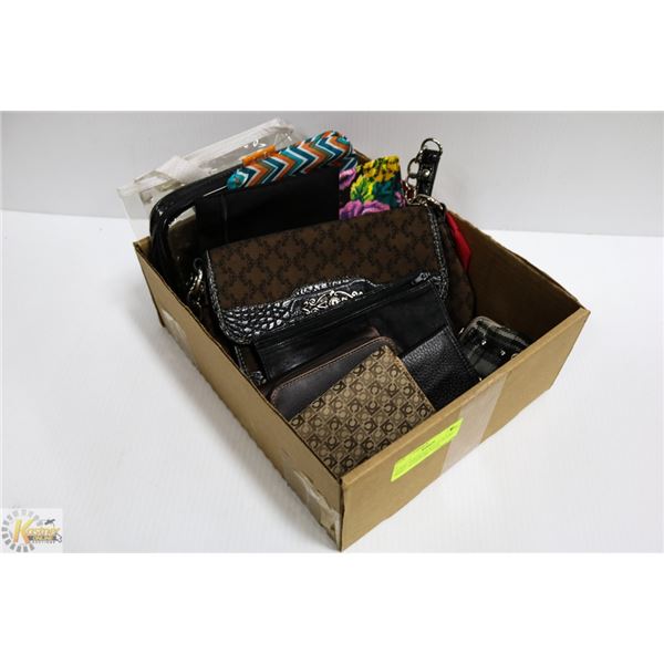 PURSE, ASSORTED WALLETS AND SMALL ACCESSORY BAGS