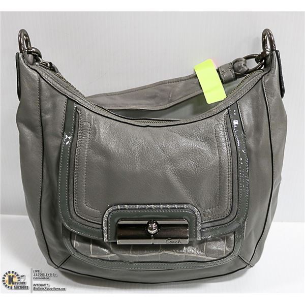 VINTAGE GREY COACH PURSE