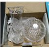 Image 1 : DECORATIVE CRYSTAL, INCLUDES VASE & COVERED DISH