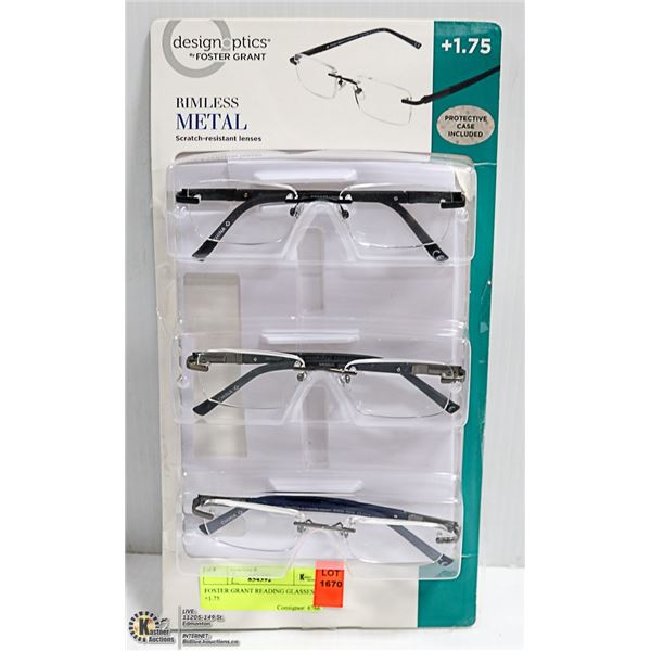 FOSTER GRANT READING GLASSES +1.75