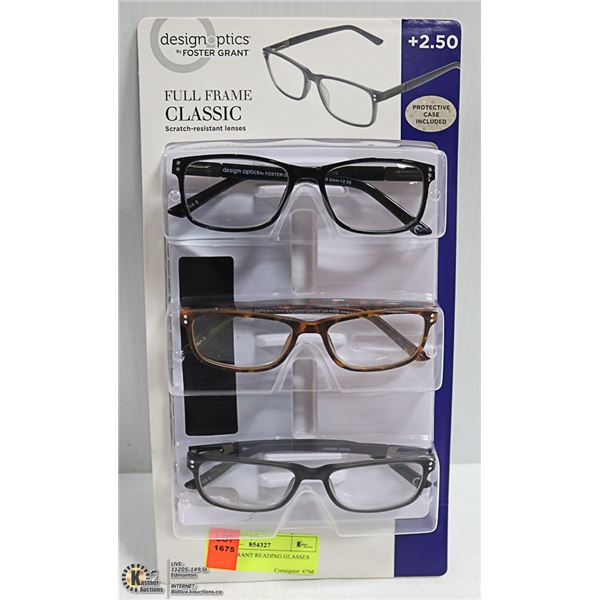 FOSTER GRANT READING GLASSES +2.50