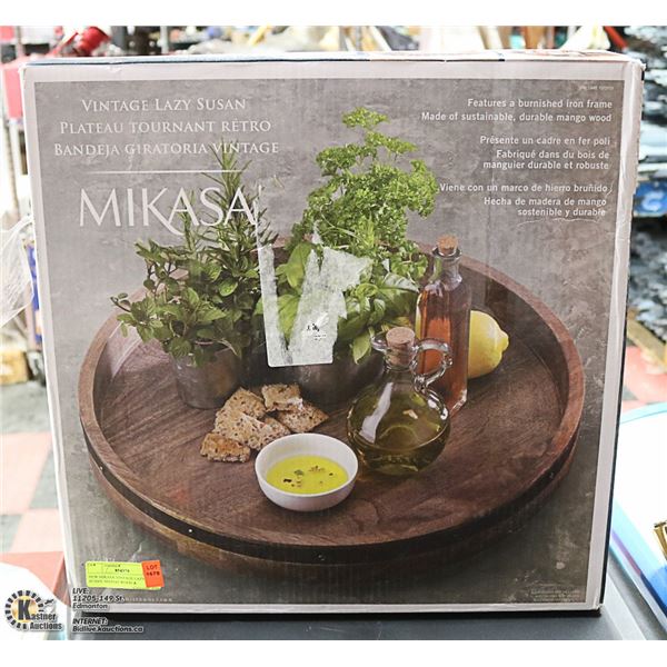 MIKASA VINTAGE LAZY SUSAN, MANGO WOOD &
