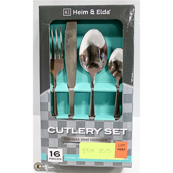 NEW HEIM & ELDA 16PC STAINLESS STEEL CUTLERY SET