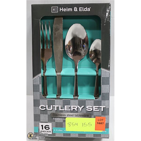NEW HEIM & ELDA 16PC STAINLESS STEEL CUTLERY SET