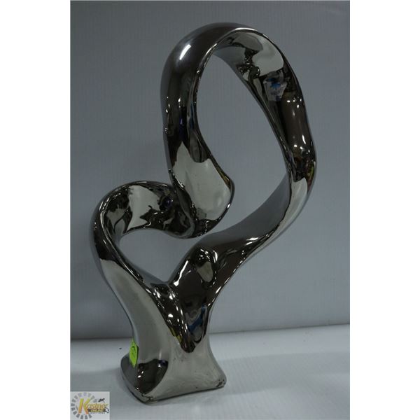 LARGE SILVER-TONE SCULPTURE DECOR