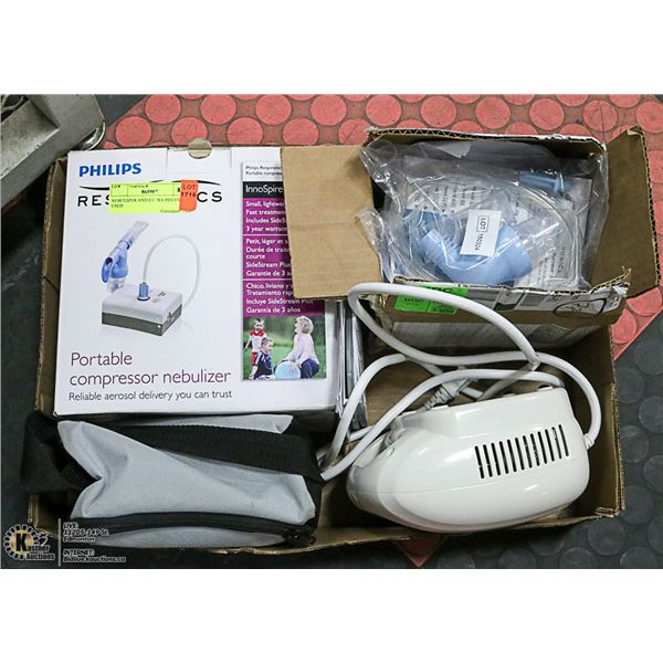 NEBULIZER AND EXTRA PIECES. NOT USED