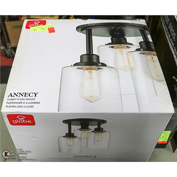GLOBE ANNECY 3-LIGHT FLUSH MOUNT